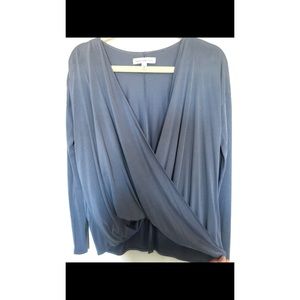 Blue wrap top